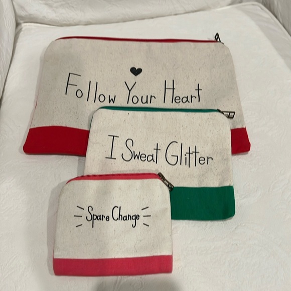 Handbags - NWOT - 3 Pack Zippered Bags